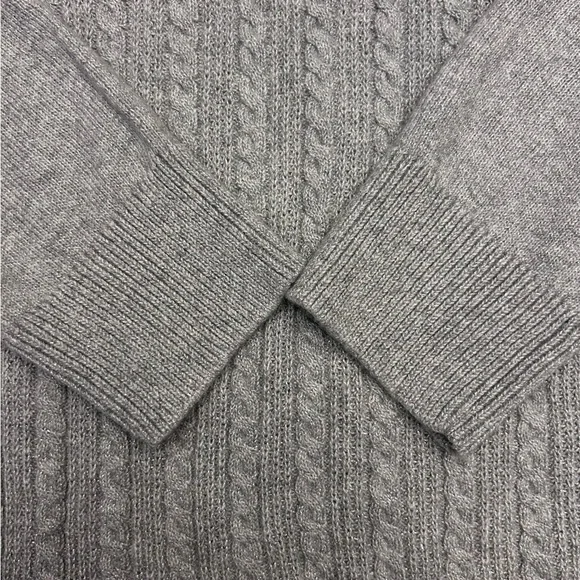 Talbots Plus Metallic Allover Cable Knit Crewneck Sweater - Picture 5 of 10